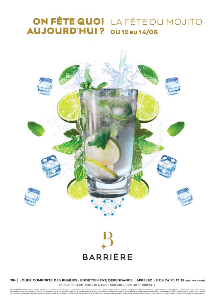 Affiche pour la Journée du Mojito pour un casino