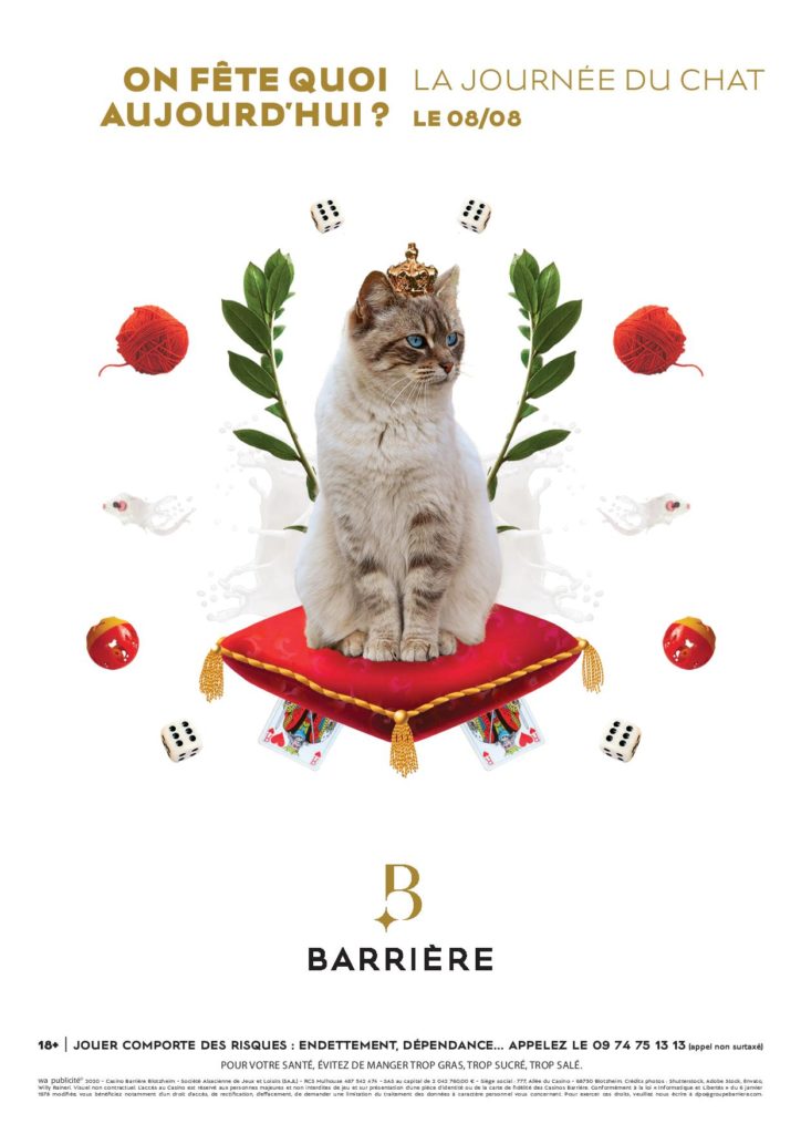 Affiche pour la Journée du Chat pour un casino