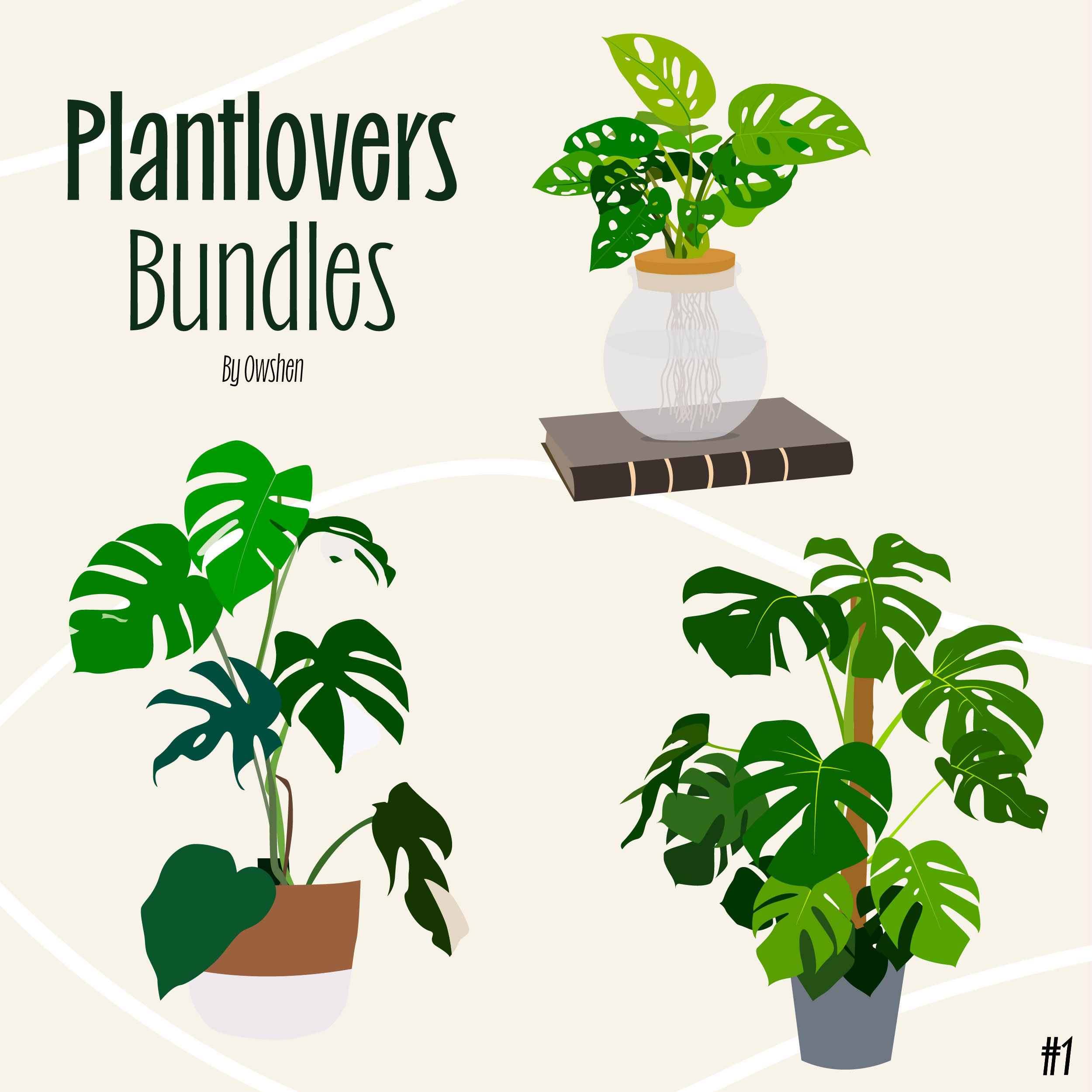 Collection de plantes d’intérieur – Illustration