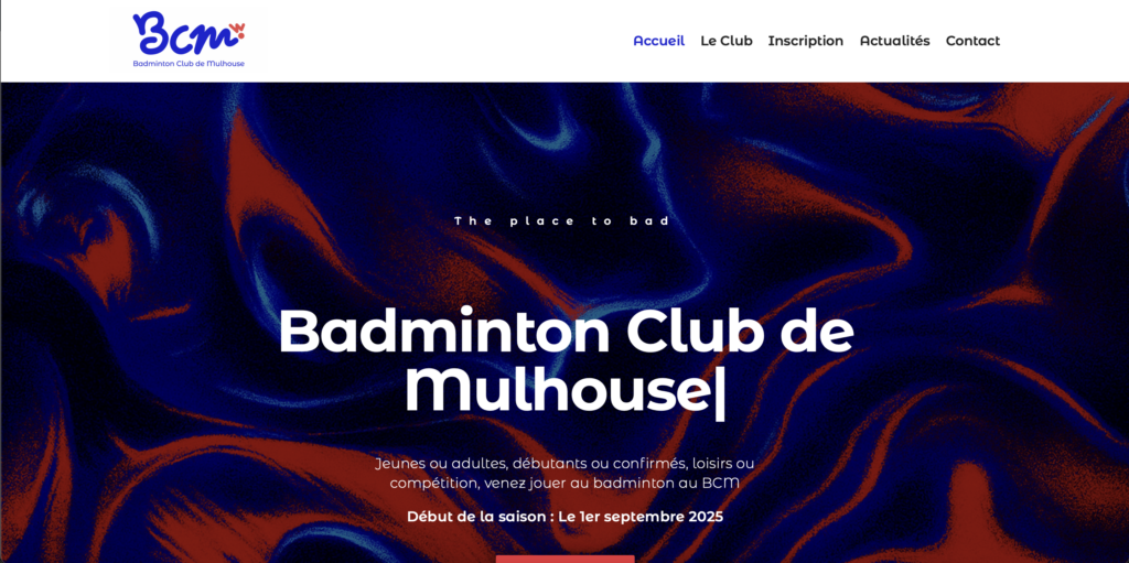 Site web badminton club de mulhouse